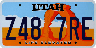 UT license plate Z487RE
