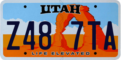 UT license plate Z487TA