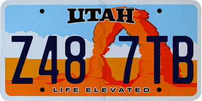 UT license plate Z487TB