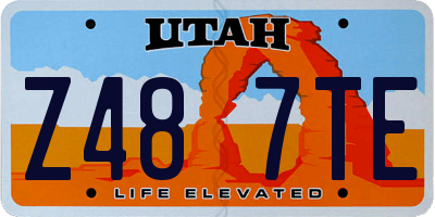 UT license plate Z487TE