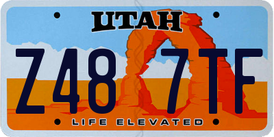 UT license plate Z487TF