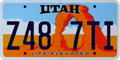 UT license plate Z487TI