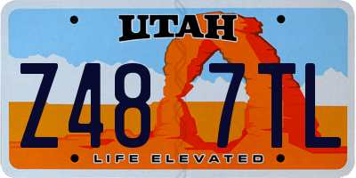 UT license plate Z487TL