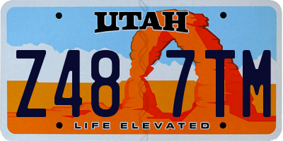 UT license plate Z487TM