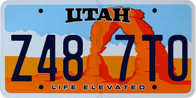 UT license plate Z487TO