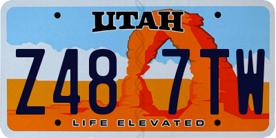 UT license plate Z487TW