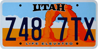 UT license plate Z487TX
