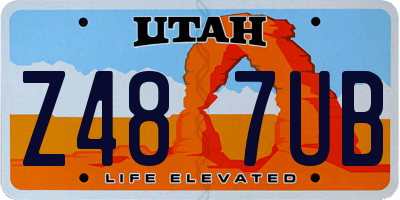 UT license plate Z487UB