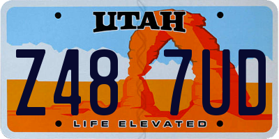 UT license plate Z487UD