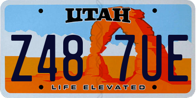 UT license plate Z487UE
