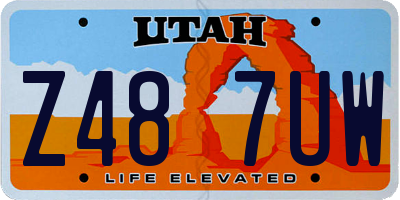 UT license plate Z487UW