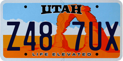 UT license plate Z487UX