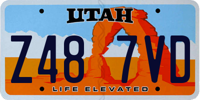 UT license plate Z487VD