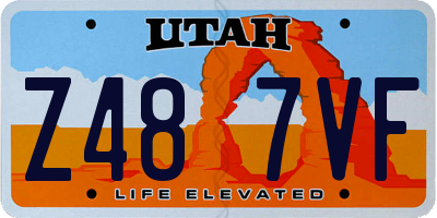 UT license plate Z487VF