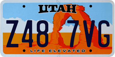 UT license plate Z487VG