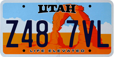 UT license plate Z487VL