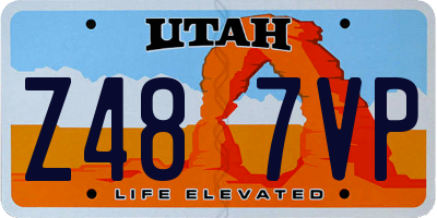 UT license plate Z487VP