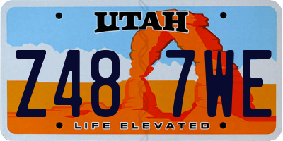UT license plate Z487WE