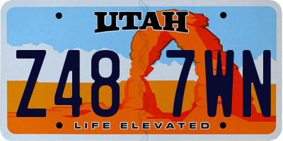 UT license plate Z487WN