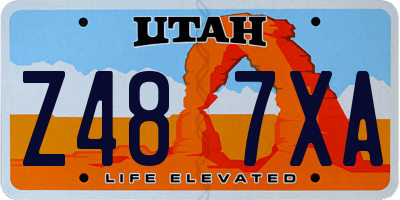 UT license plate Z487XA