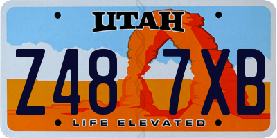 UT license plate Z487XB