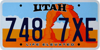 UT license plate Z487XE