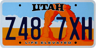 UT license plate Z487XH