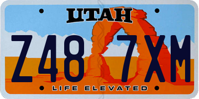 UT license plate Z487XM
