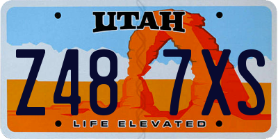 UT license plate Z487XS
