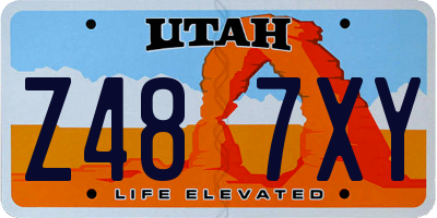 UT license plate Z487XY