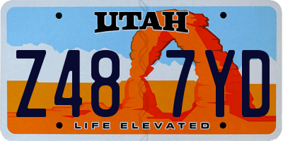 UT license plate Z487YD