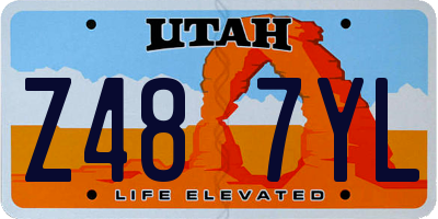 UT license plate Z487YL