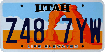 UT license plate Z487YW