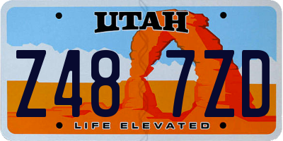 UT license plate Z487ZD