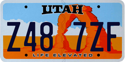 UT license plate Z487ZF