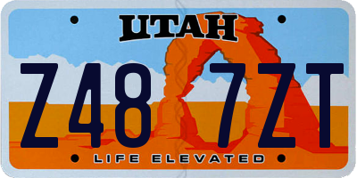 UT license plate Z487ZT