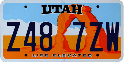 UT license plate Z487ZW