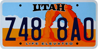 UT license plate Z488AO