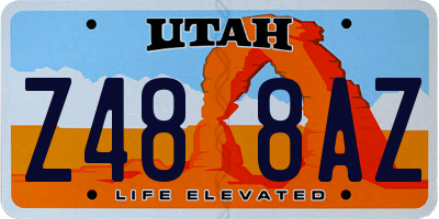 UT license plate Z488AZ