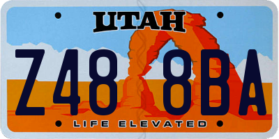 UT license plate Z488BA