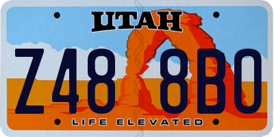 UT license plate Z488BO