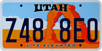 UT license plate Z488EO