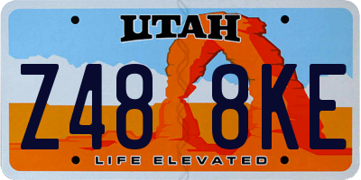 UT license plate Z488KE