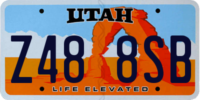 UT license plate Z488SB