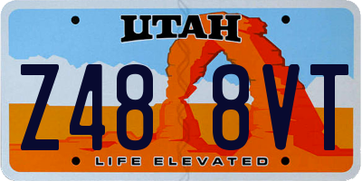 UT license plate Z488VT