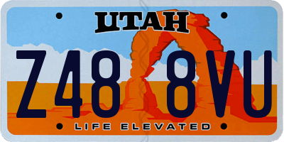 UT license plate Z488VU