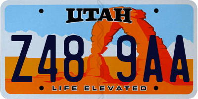 UT license plate Z489AA