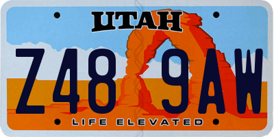 UT license plate Z489AW