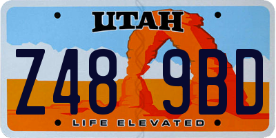 UT license plate Z489BD