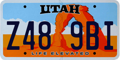 UT license plate Z489BI